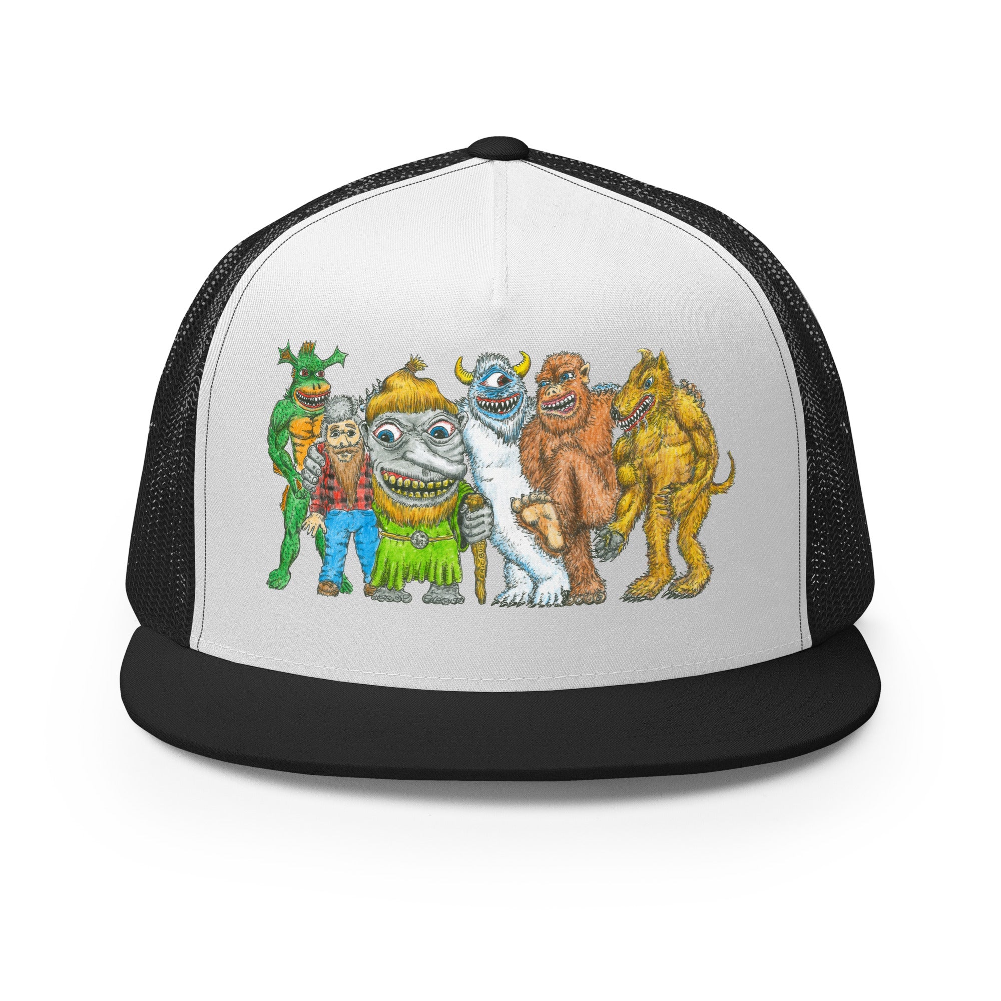 Mythical Michigan - Family Photo Printed Trucker Hat - Black and White hat / cap Enjoy Michigan Default Title  