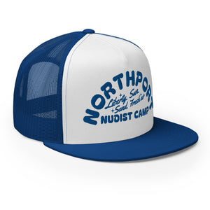 Northport Nudist Camp Embroidered Classic Trucker Cap - Royal Blue hat / cap Enjoy Michigan   