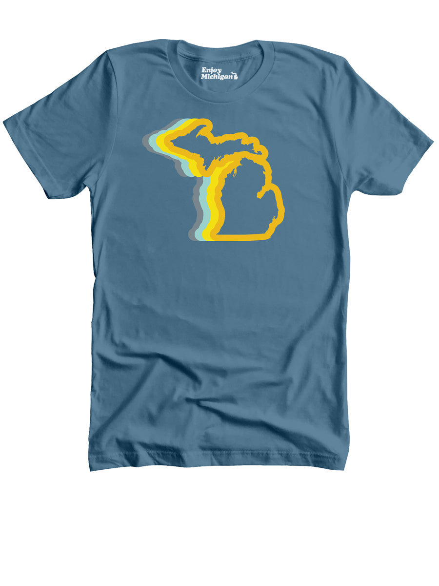 Michigan 70's Premium Unisex T-shirt - Steel Blue t-shirt Enjoy Michigan   