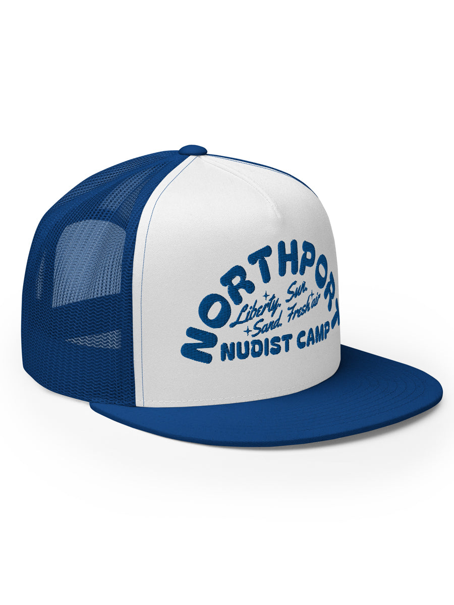 Northport Nudist Camp Trucker Cap - Royal Blue hat / cap Enjoy Michigan   