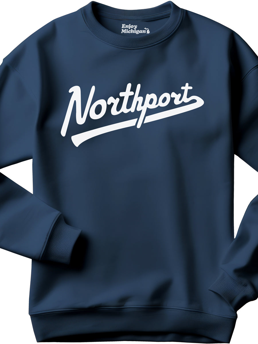 Northport Script Premium Sweatshirt - Navy  Enjoy Michigan   