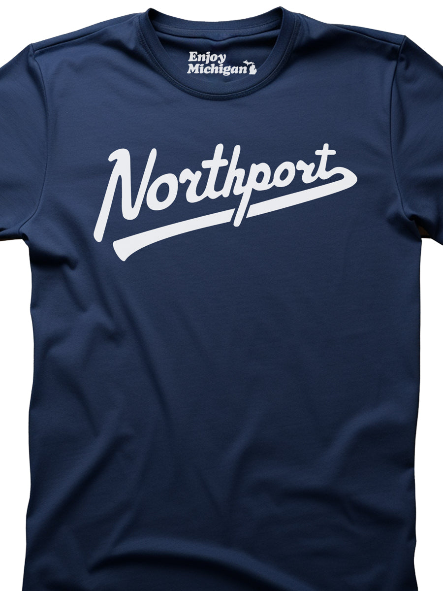 Northport Script Unisex T-shirt - Navy t-shirt Enjoy Michigan   