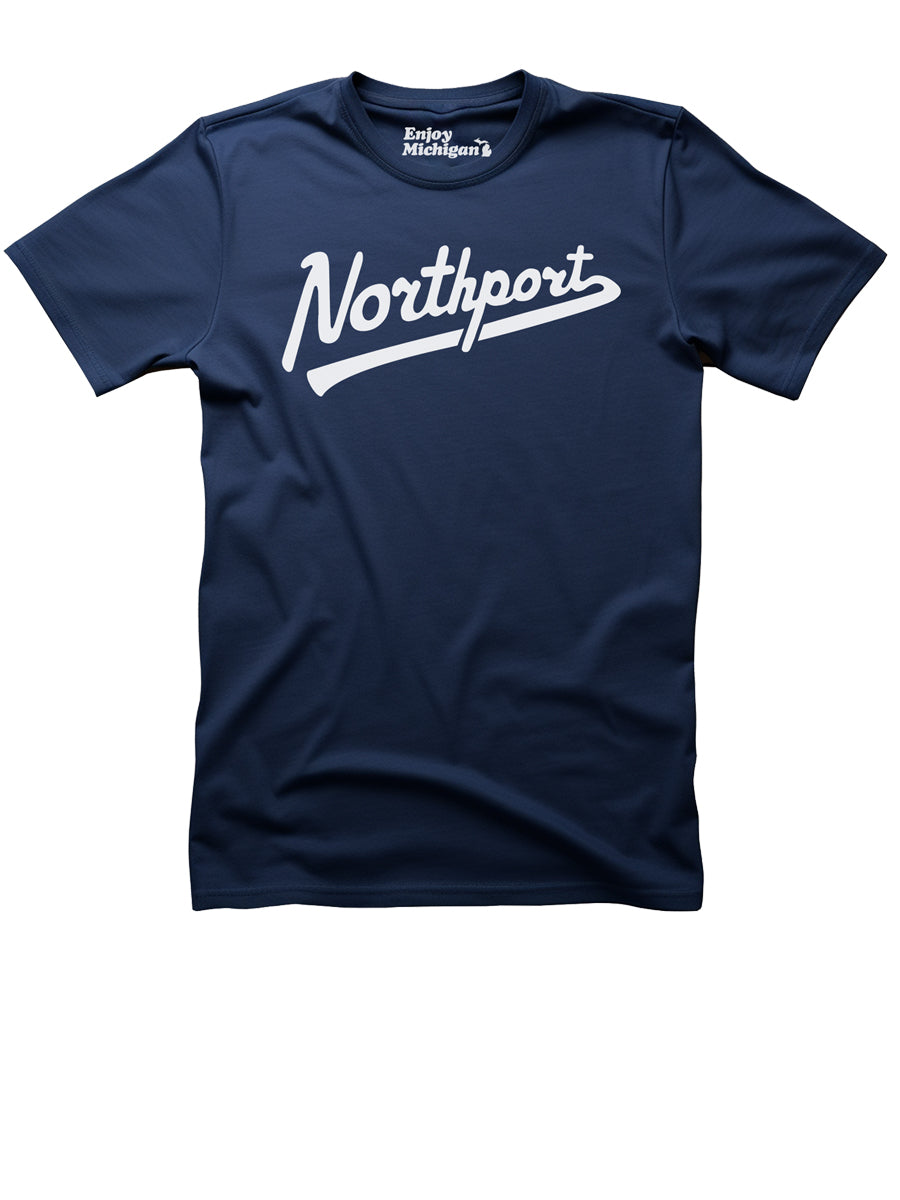 Northport Script Unisex T-shirt - Navy t-shirt Enjoy Michigan   
