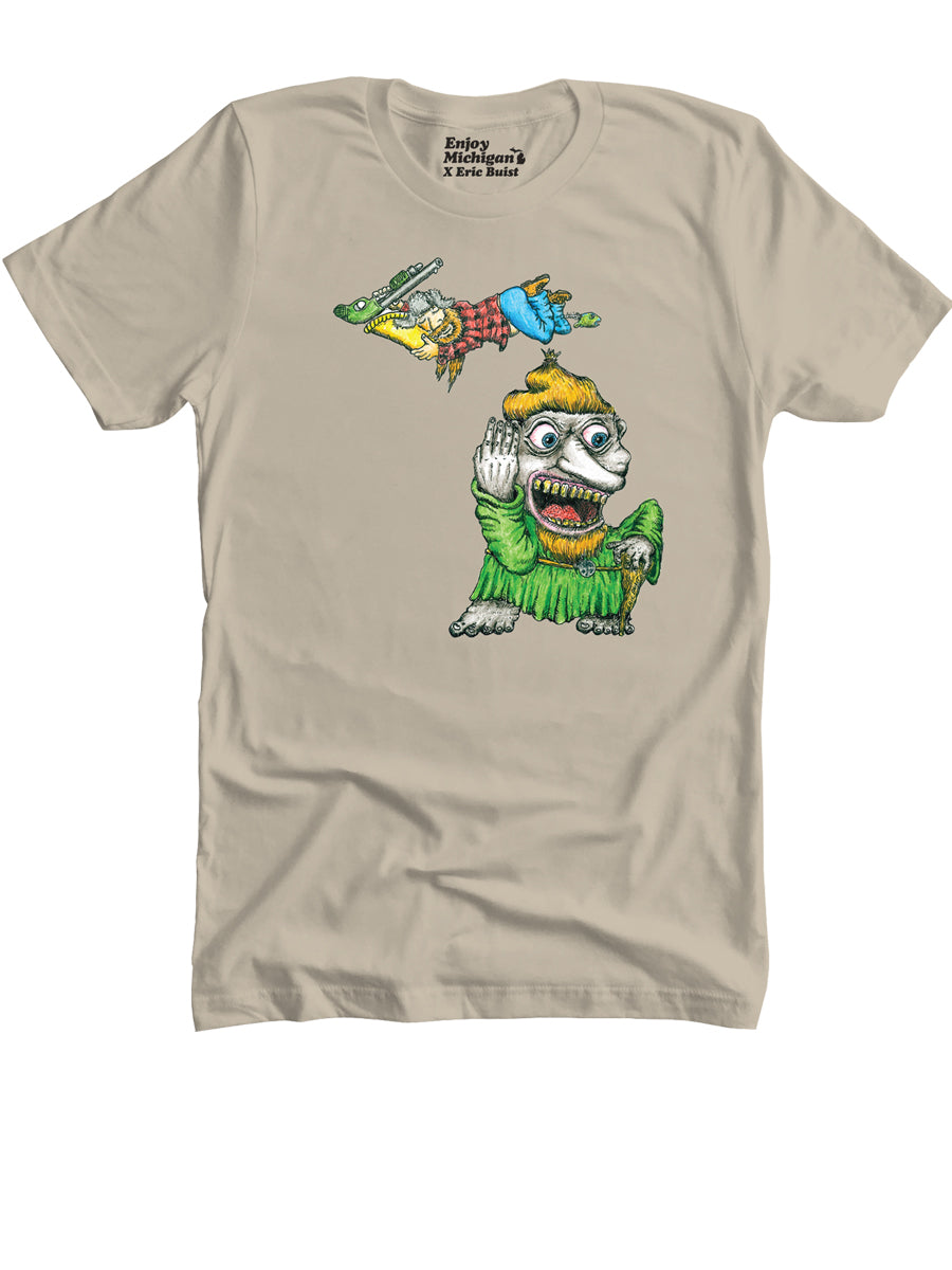 Michigan Yooper Troll Unisex T-shirt - Sand t-shirt Enjoy Michigan   