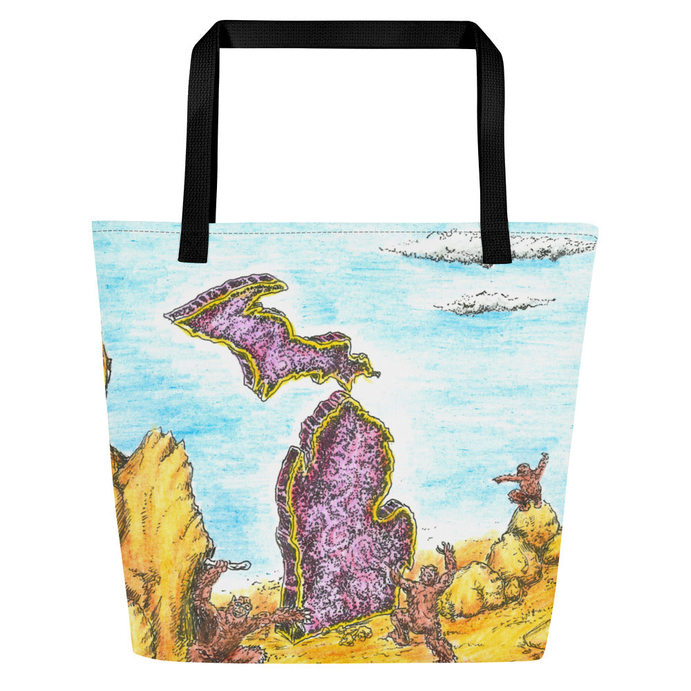 Michigan Monolith All-Over Print Large Tote Bag - 16" X 20" Tote Bag Enjoy Michigan Default Title  