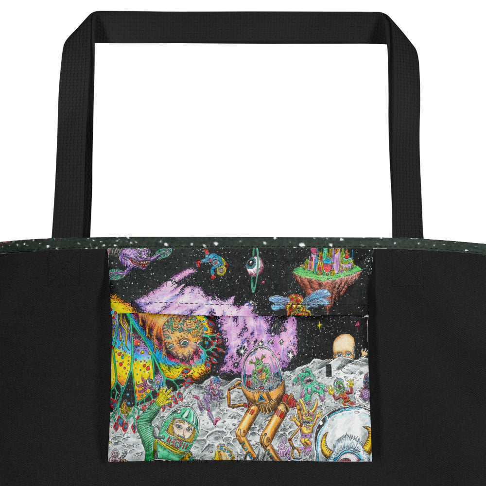 Cosmic Michigan All-Over Print Large Tote Bag - 16" X 20"  Enjoy Michigan   