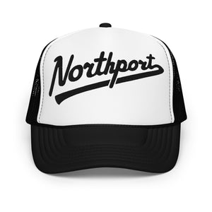 Northport Script Embroidered Foam Trucker Hat - Black and White hat / cap Enjoy Michigan Default Title  