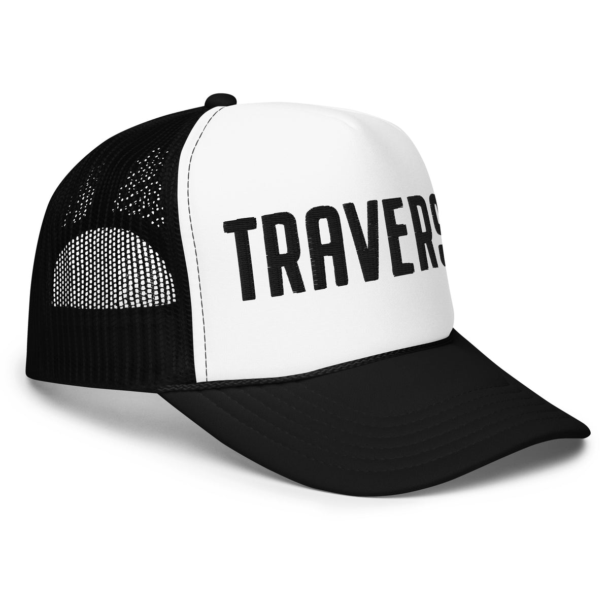 Traverse Embroidered Foam Trucker Hat - Black and White hat / cap Enjoy Michigan   