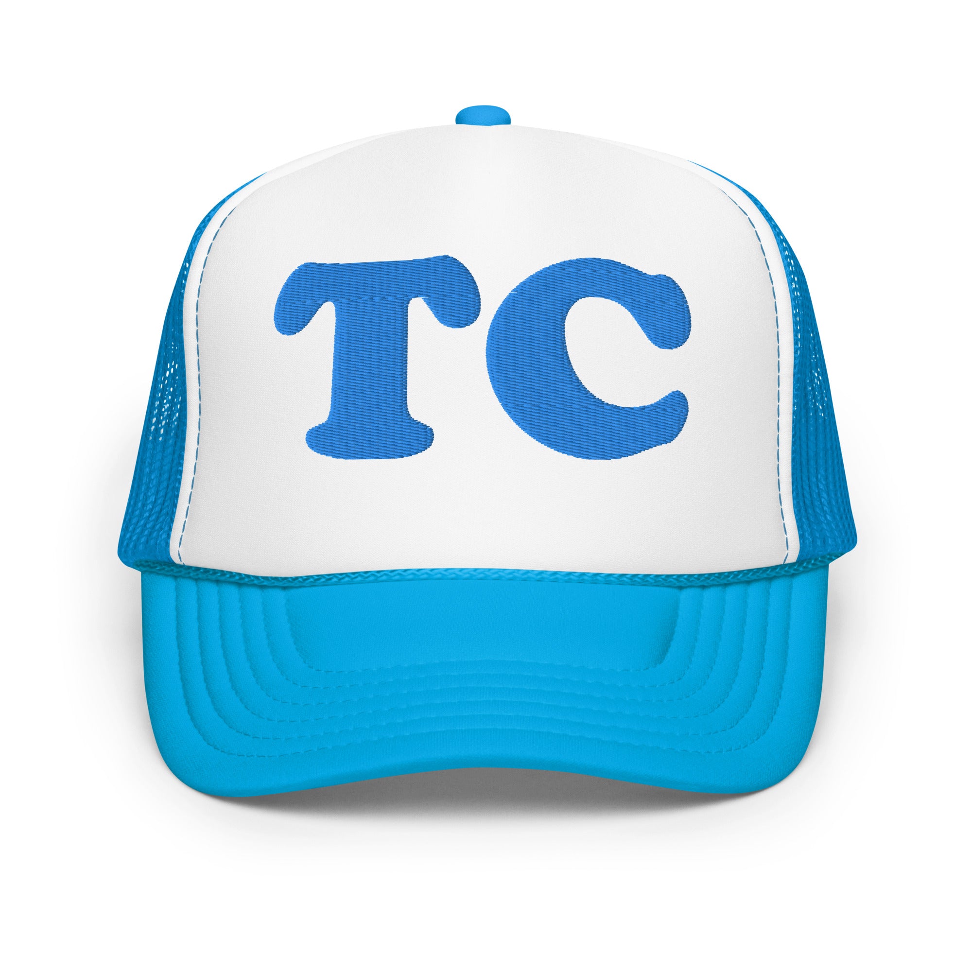 Traverse City - TC Embroidered Foam Trucker Hat - Light Blue hat / cap Enjoy Michigan Default Title  