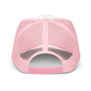 Michigan 70's Embroidered Foam Trucker Hat - Pink and White hat / cap Enjoy Michigan   