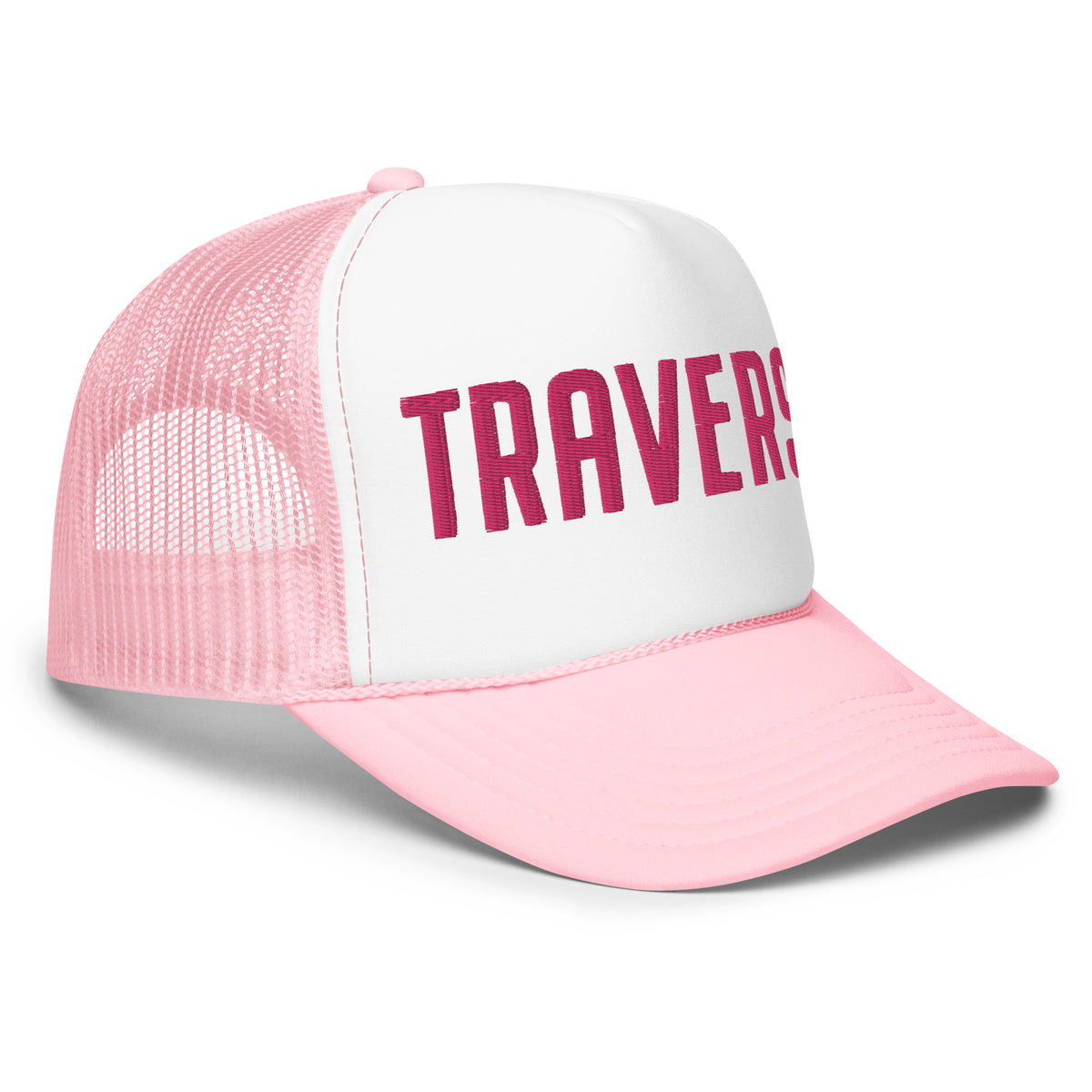 Traverse Embroidered Foam Trucker Hat - Pink and White hat / cap Enjoy Michigan   