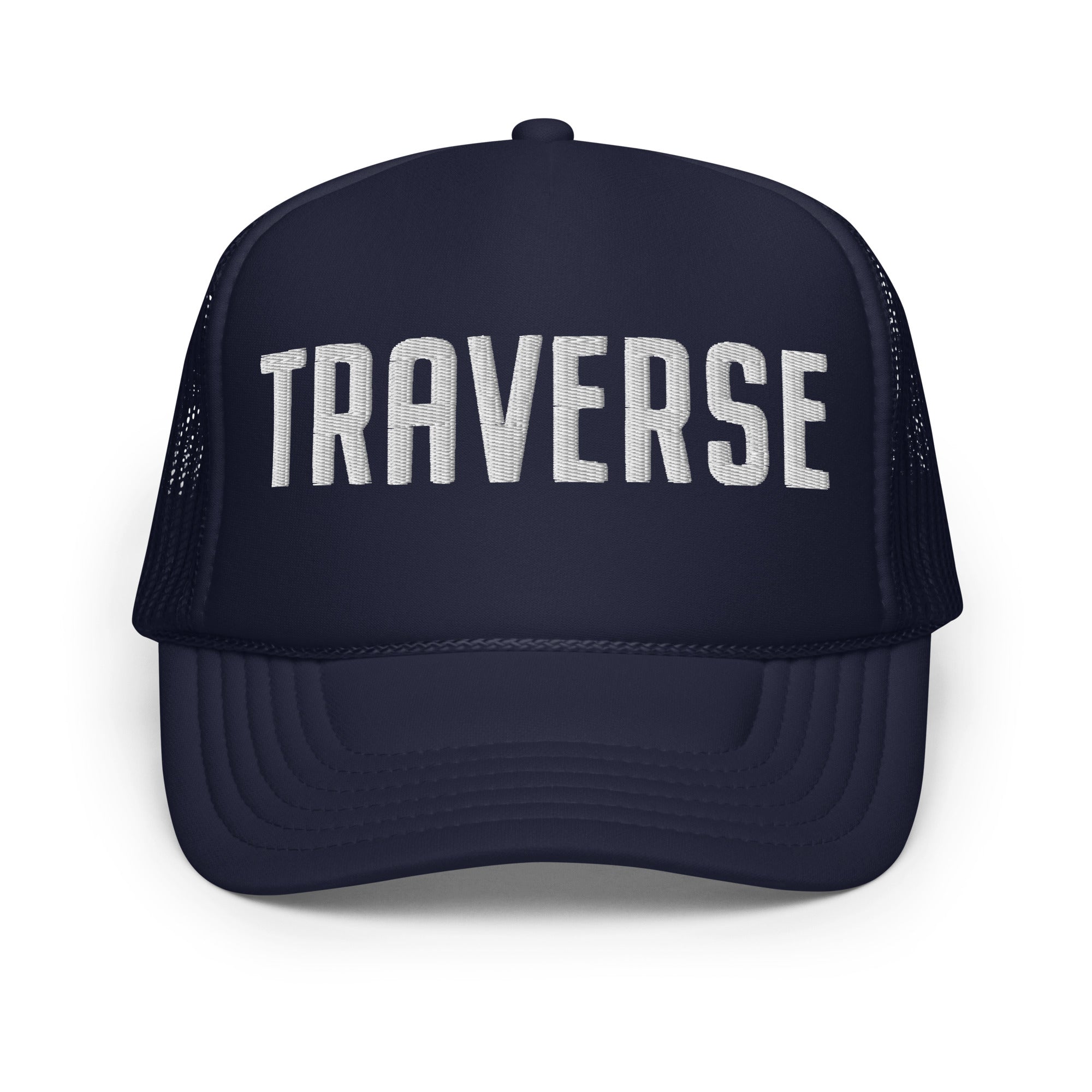 Traverse Embroidered Foam Trucker Hat - Navy hat / cap Enjoy Michigan Default Title  