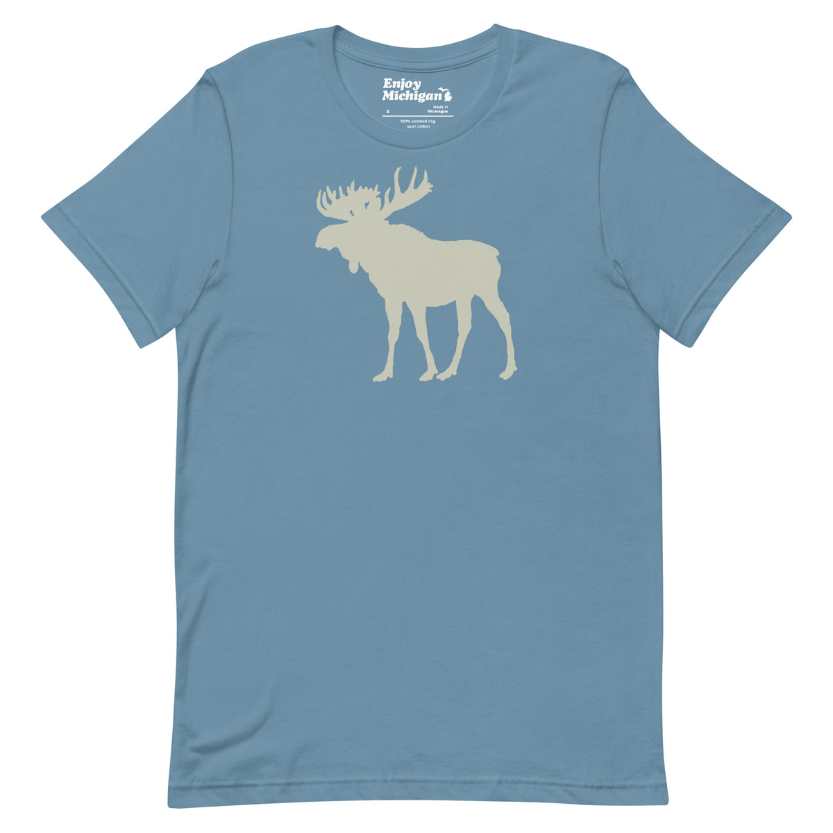 Moose Premium Unisex T-Shirt - Lake Blue  Enjoy Michigan S  