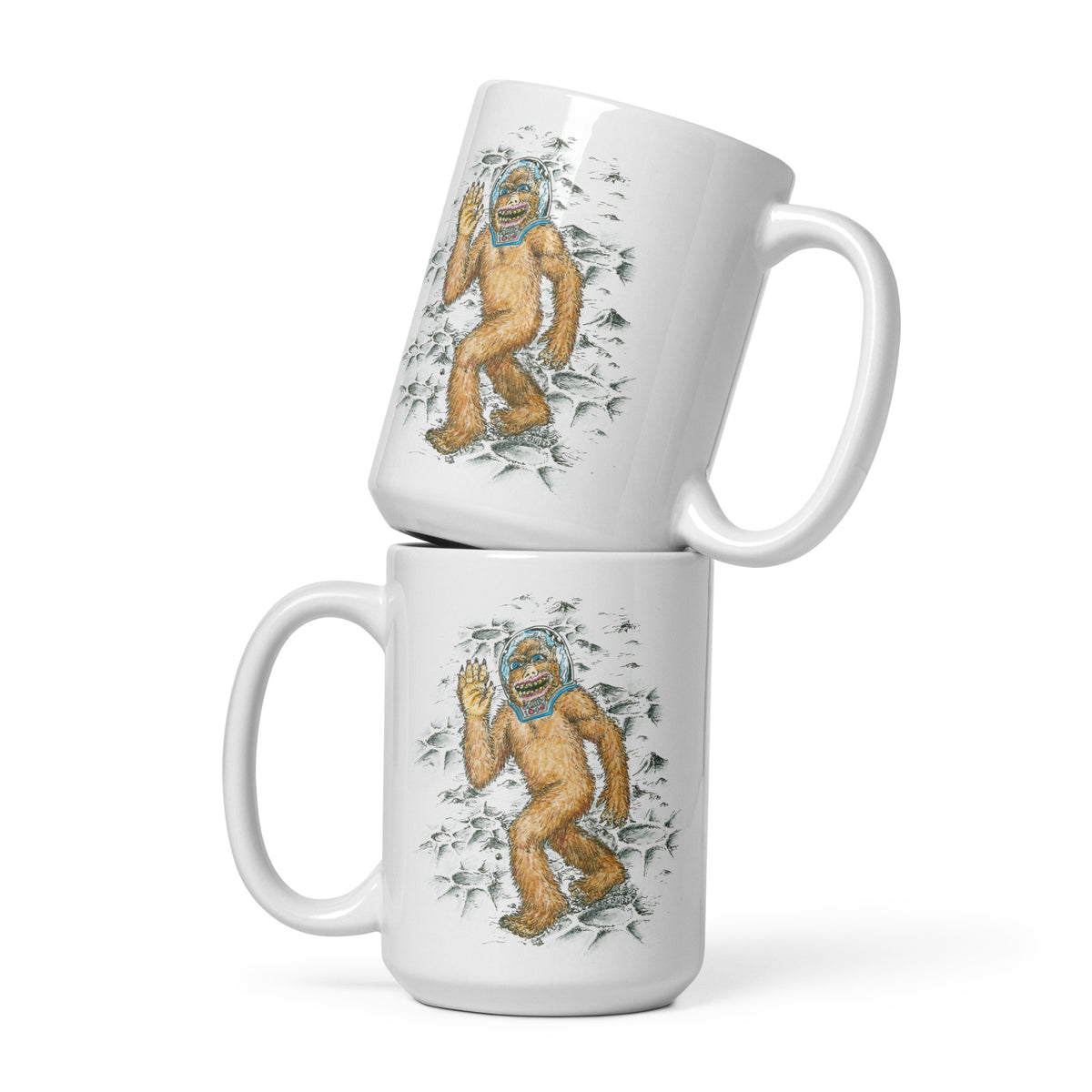 Michigan Bigfoot On The Moon 15 oz Ceramic Mug mug Enjoy Michigan Default Title  