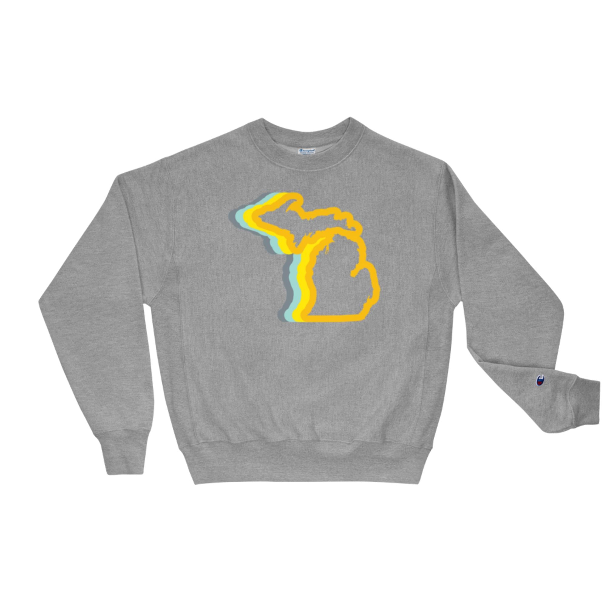 Champion Michigan 70's Sweatshirt  Enjoy Michigan Oxford Grey Heather S 